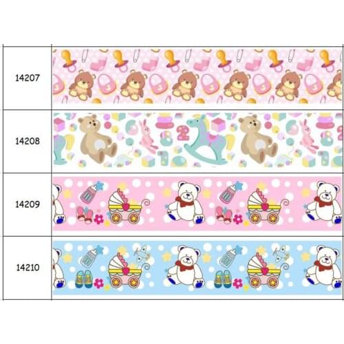 DHK 50yards Te Printed Grosgrain Ribbon Accessory Hairbow Headwear Decoration DIY Wholesale OEM S1596