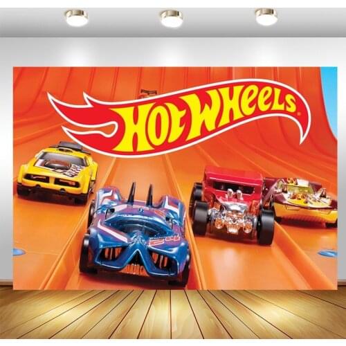 Hot Wheels Backdrops Wild Hot Racer Car Boys 1st Birthday Party Photography Background Photographic Photo Studio Prop
