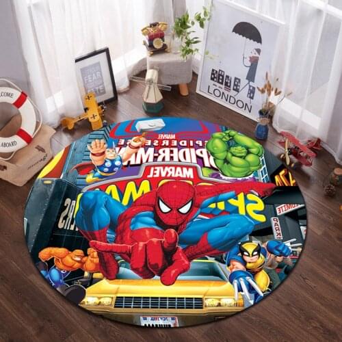 Disney Round 100cm Baby Play Mat Floor Mats Anti Slip Mat Spiderman Carpet Rug for Bathroom Door Living Room Gift Baby Gym