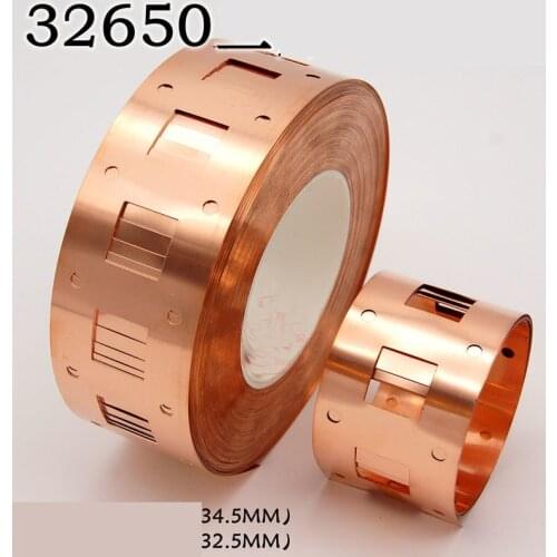 5M 2P 32650 Lifepo4 Lithium Battery Connection Copper Strip Assembly Punching Copper Connecting Piece 0.2x32.5mm 0.2x34.5mm