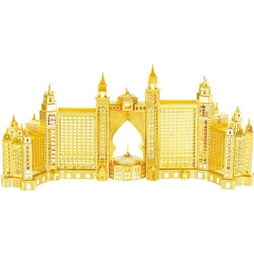 3D Metal Puzzle Atlantis Hotel building Model Kits DIY Laser Cut Assemble Jigsaw Toys Decoration Gift for Children
