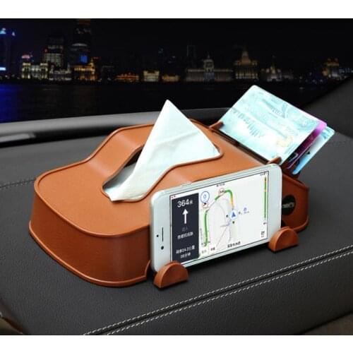 Creative Multifunction Car model tissue box mobile phone Holder Cards Clip Storage Box car interial accessories