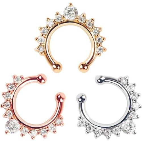 New Arrival Alloy Nose Hoop Nose Rings Body Piercing Jewelry Fake Septum Non Piercing Hanger Clip On Jewelry Cartilage Earrings