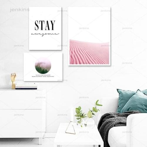 Landscape Letter Space Wall Art Home Decor Nordic Style Canvas Painting Prints Poster Modern Picture for Living Room No Frame