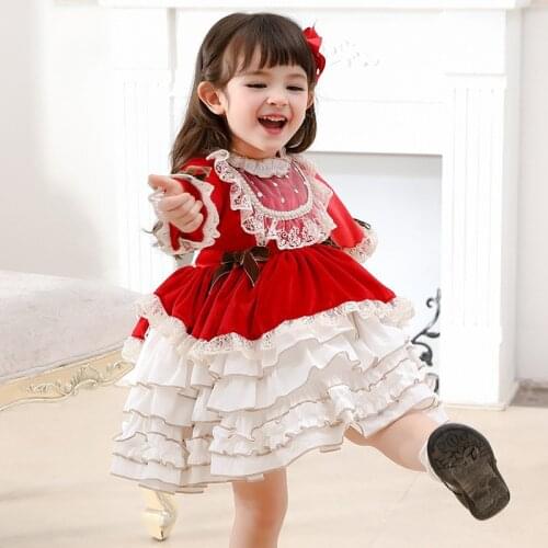 Baby Girl Dress 2021 Spring Autumn Birthday Party Princess Dress For Girls Clothes Kids Lolita Layered Dresses Teens Vestidos