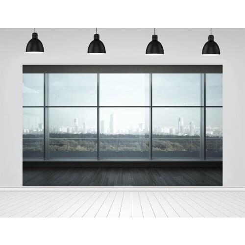Scopiso Office Glass French Window City Building Landscape Scene Photography Backgrounds Photographic Backdrop For Photo Studio