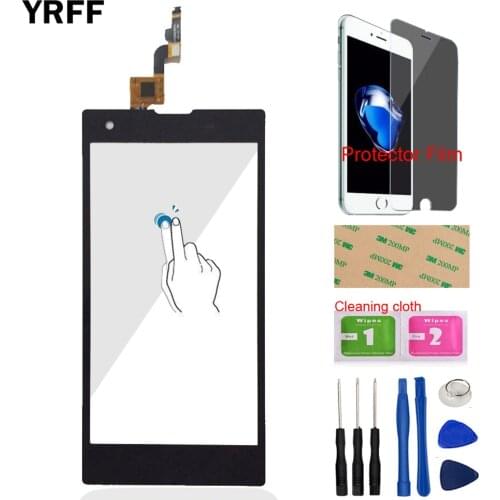 Touch Screen For Fly IQ4511 IQ 4511 Front Glass Touch Screen Digitizer Panel Glass Sensor 5.0'' Mobile Protector Film Adhesive