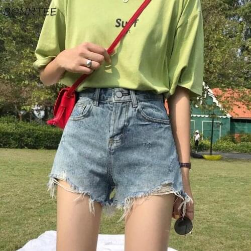 Denim Shorts Women High Waisted Chic All-match Daily College Simple Regular Woman Short Fashion Solid Pocket Female Streetwear