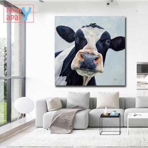 Modern Cute Cow Wall Art Pictures Animals Canvas Painting Posters and Prints Prints for Living Room Nordic Home Decoration