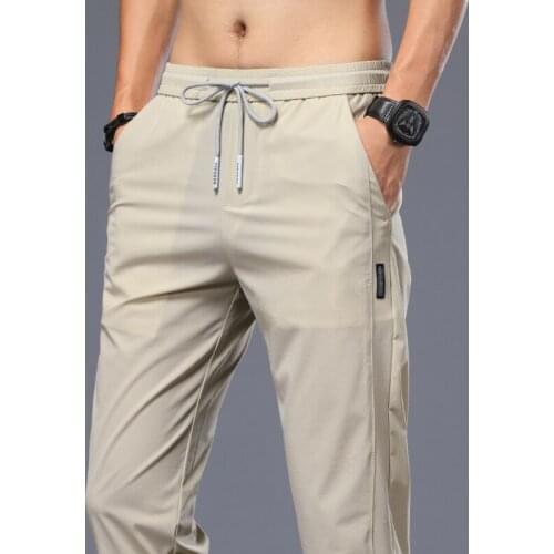Sportswear Man Jogging Quick Dry Thin Stretch Drawstring Streetwear Casual Pants 2021 Fashion Summer Korean Style Men,1062