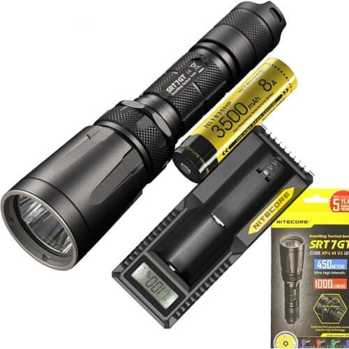 NITECORE SRT7GT Tactical Flashlight CREE XP-L HI V3 RGB UV LED Smart Selector Ring light max 1000LM beam throw 450 meter torch