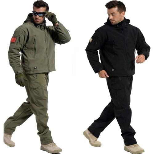 Tactical Sets Jacket Or Pants Sharkskin TAD Men Waterproof Windproof Army Military Hunting Suits Outdoor Climbing Hiking Clothes