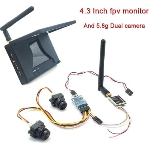 5.8G 48CH 4.3 Inch FPV Monitor 480x272 Build-in Battery and 3 channel Video camera FPV 5.8G 600mW Video Transmitter for RC Drone