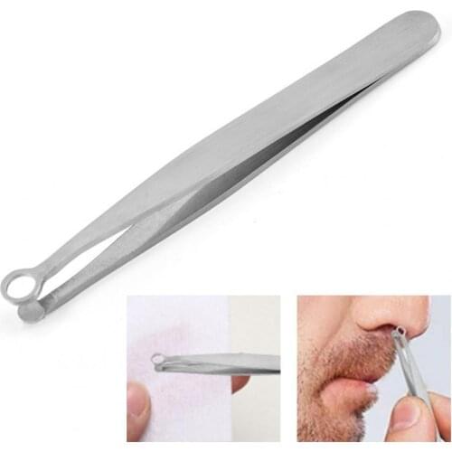 Universal Nose Hair Trimming Tweezers Round Tip Eyebrow Tweezer Perfectly Stainless Steel Nose Hair Removal Tweezers dropship