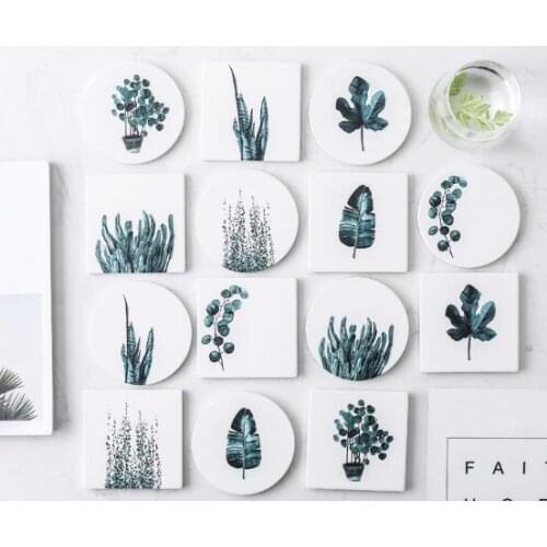 Creative Nordic ins Absorbent Ceramic Cup Pad with Cork Coffee Cup Pad