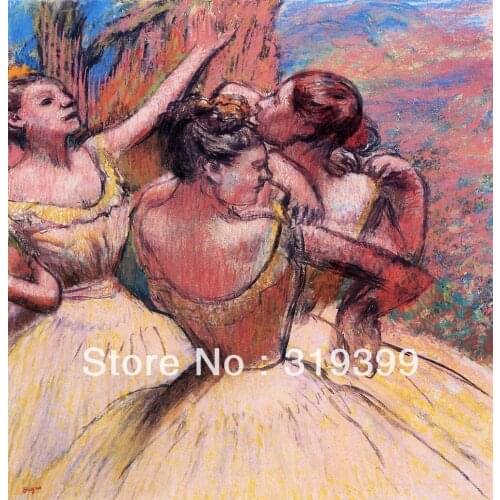 100% handmade Oil Painting Reproduction on Linen Canvas,three-dancers by edgar degas,Free DHL FAST Shipping