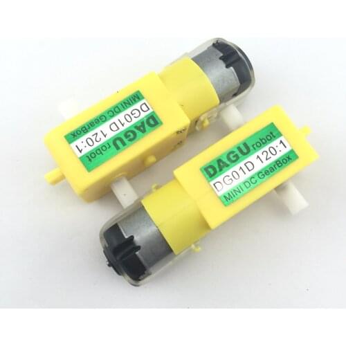 2PCS TT Gear Motor DC Gearbox Ratio 120:1 DG01D Gear Smart Car Robot TT motor for Arduino DC3V-6V DC Intelligent Car Chassis