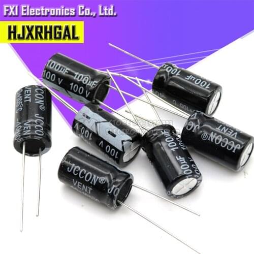 20PCS 100V100UF 10*17mm 100V 100UF 10*17 Electrolytic capacitor New original