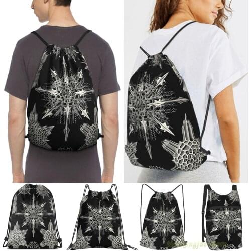 Acanthophracta Ernst Haeckel Men Outdoor Travel Gym Bag Waterproof Drawstring Backpack Women Fitness Swimming Bag