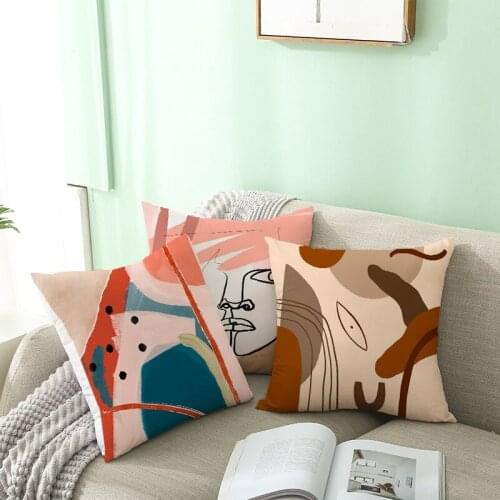 Nordic Style Pillow Case Minimalist Abstract Pillow Cover Soft Breathable Sofa Pillowcase Washable Cushion Covers for Home Decor