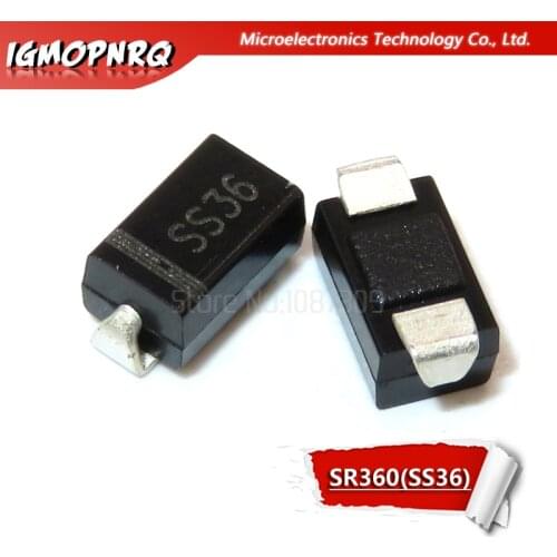 100PCS SS36 diode SMA 30v 60a SMD SR360 sk36