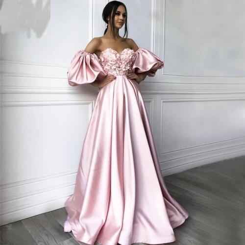 Elegant A Line Prom Dresses Long Sweetheart Appliques Formal Evening Dress with Detachable Sleeves vestidos Customized Gown
