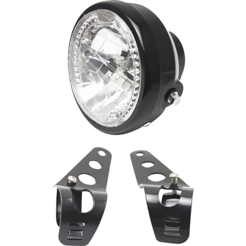 Motorcycle Halogen Headlight Lamp Holder with Turn Signals Black