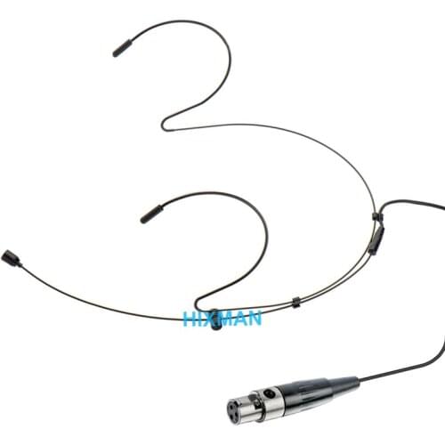 HIXMAN Black HM1-AK Double Ear OmniDirectional Headset Headworn Microphone For AKG SAMSON Wireless Bodypack Transmitter System