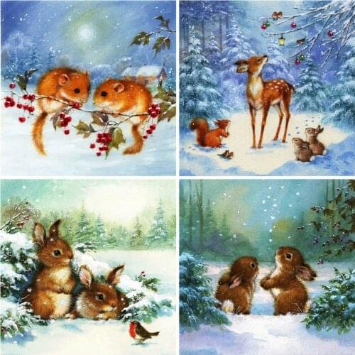 HUACAN Full Square Round Diamond Painting Deer 5D DIY Art Kit Diamond Embroidery Mosaic Animal Rabbit Home Decoration