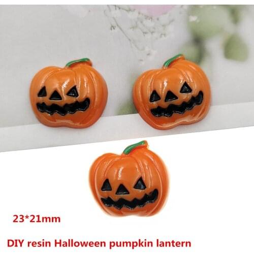 20pcs/lot DIY resin Halloween pumpkin lantern for kids hair clothes accessories resin cabochons resin charms