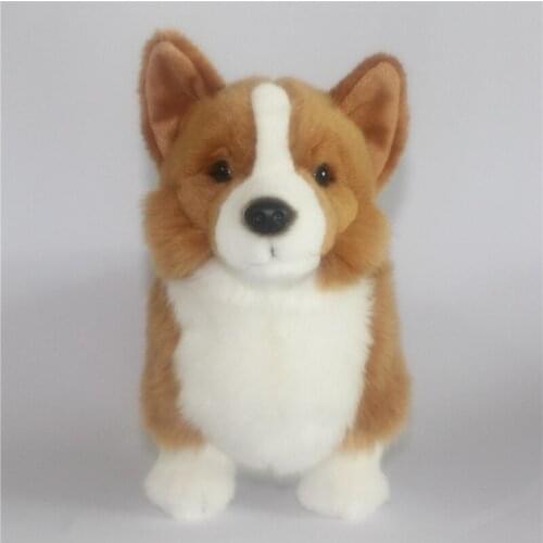 Kawaii Quality Realistic Animal Corgi Plush Doll Soft Animals Short Leg Corgi Toy Pet for Children Gift 32x22cm
