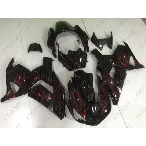 Full Body Kits for Kawasaki Zx14r 2006 - 2011 Black Red Frame Abs Fairing ZZ-R1400 08 09 Fairing Zx14 Zx-14r 2009