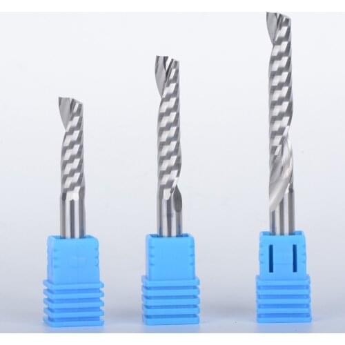 1Pcs 2A 6mm one Flute Spiral Cutter router bit CNC end mill For MDF carbide milling cutter tugster steel router bits for wood