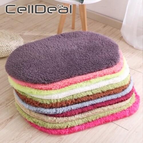 Soft Water Absorption Bath Mats Non-slip Bathroom Carpets Memory Foam Bath Rug Solid Color Ellipse Toilet Floor Doorway Rugs