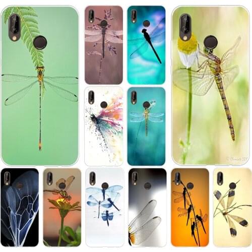 163H Beautiful and lovely dragonflies Soft Silicone Tpu Cover Case for huawei p 20 lite pro y6 2017 mate 10 lite