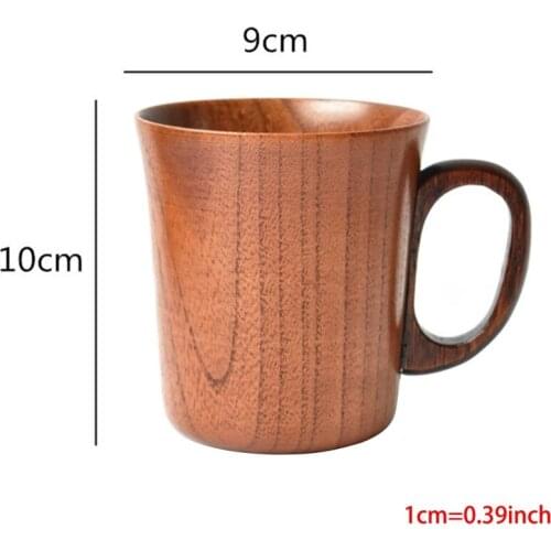 Jujube Mug Wooden Coffee Beer Mugs Wood Cup Handmade Tea Cup with Handle