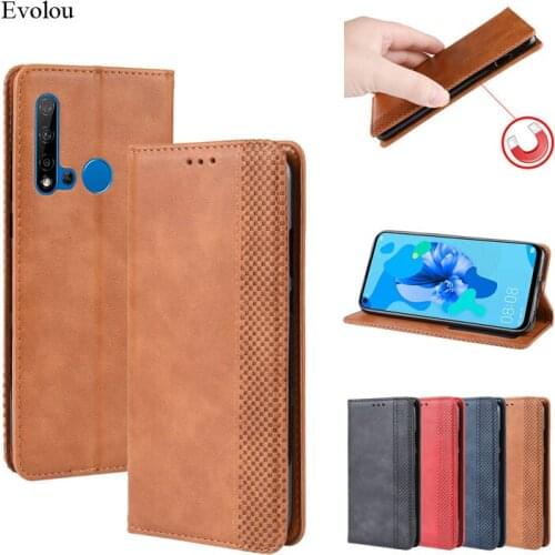 Retro Magnetic Leather Flip Cover for huawei Nova 5i case Wallet Card Stand Soft Cover for huawei P20 Lite 2019 Nova 5 phone bag