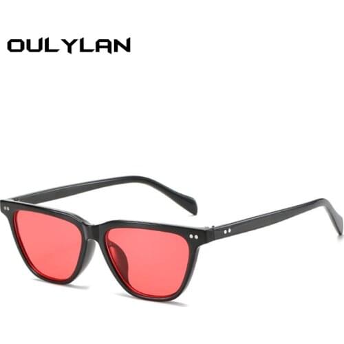 Oulylan Small Sunglasses Women Men Vintage Trendy Clear lenses Sun Glasses Ladies Red Glasses Shade UV400 Eyeglasses