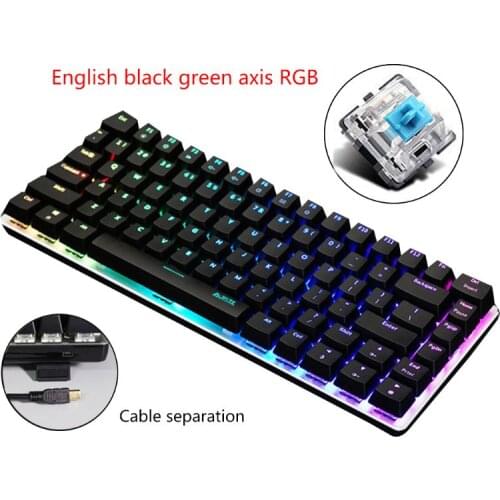 2020 NEW AK33 82 Keys Mechanical Keyboard Russian/English Layout Gaming Keyboard RGB Backlight Wired Keypad L29K
