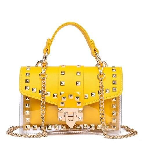 2021 New Chains Rivet Women Summer Soft Shoulder Bags Cross Body Bags Female Mini Summer Holiday Handbags