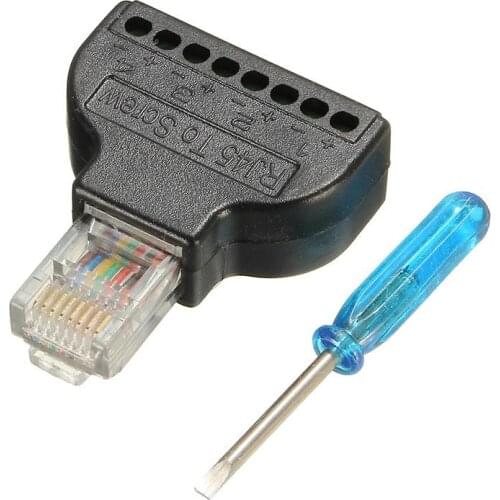 New RJ45 Ethernet Male To 8 Pin AV Terminal Adapter To Screw Converter Block For CCTV Plug Ethernet Wall Plate 8 Pin Connector