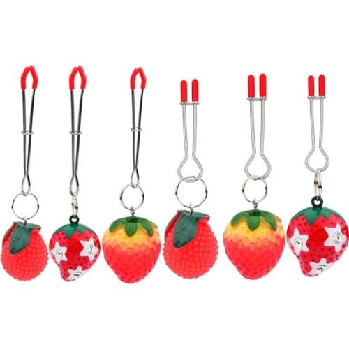 Strawberry Bayberry Pendant Nipple Clamps Labia Clips Flirting Teasing Sex Flirt Bondage Kit Slave Bdsm Exotic Accessories Metal