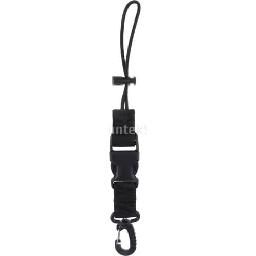 Scuba Diving Lanyard Dive Camera Torch Flashlight Keeper Holder Webbing Strap & Quick Release Buckle, Swivel Clip
