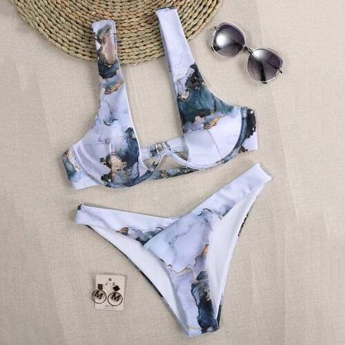 V-shape Sexy Bikini 2021 Swimsuit Women Push Up Bikini Set Two-piece Swimwear Female Bathing Suit Brazilian Beach Wear Biquini