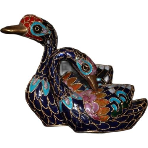 Collect red copper Cloisonne (goose) ornaments