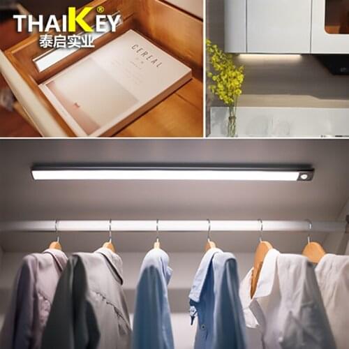SUPER THIN LED Night Light Motion Sensor Wireless USB Rechargeable 23CM 40CM 60CM Night Lamp For Kitchen Cabinet Wardrobe Lamp