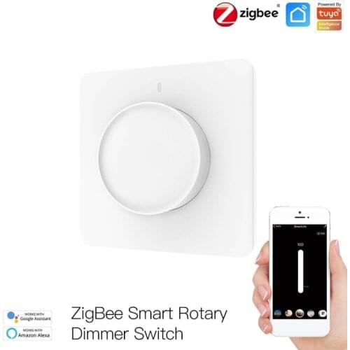 EU ZigBee Smart Rotary/Touch Light Dimmer Switch Smart Life/Tuya APP Remote Control Voice Control By Alexa Google Assistants