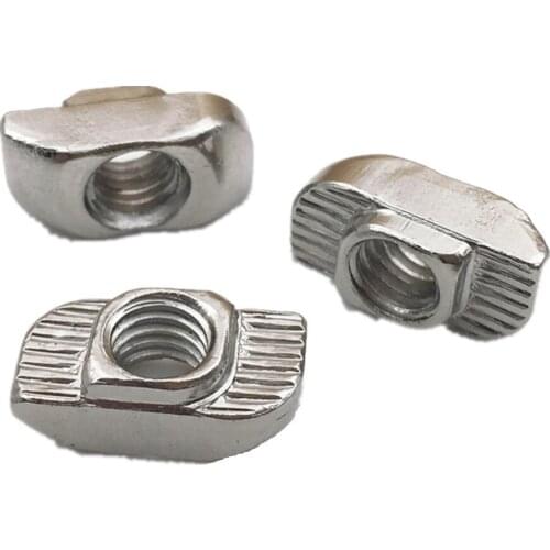 DuoWeiSi 10pcs/lot 40 type boat T-nut screw nut for 40 series European standard aluminum profile T-nut M3 M4 M5 M6 M8 screw