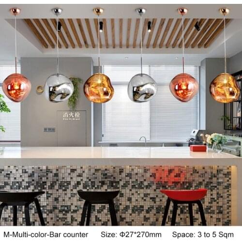 Colorful Art Handmade Champagne Nordic Restaurant Pendant Lights luminária lamparas colgantes luzes de teto living room decor