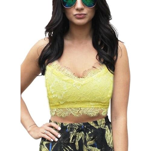 Women Summer Solid Lace Bustier Tops Ladies Girls V-neck Back Zipper Closure Tassels Edge Decorations Sling Vest Outfits